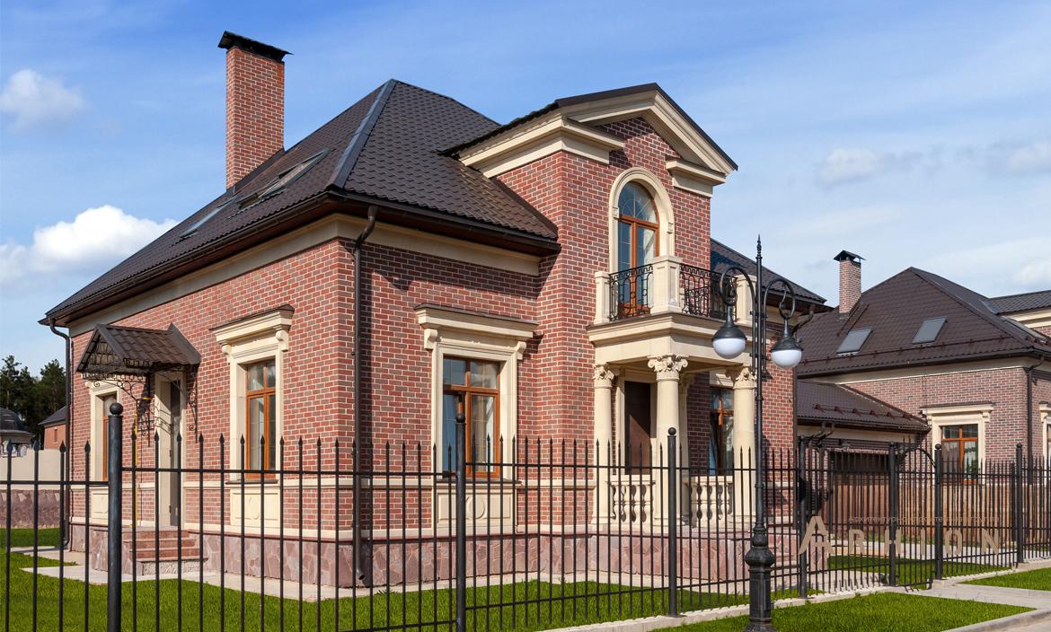 2. Проект одноэтажного дома в классическом стиле с плоской кровлей , an-1, площадью - 225 кв c мансардой, терассой